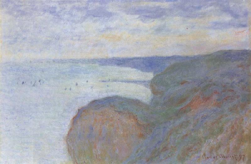 Claude Monet On the Cliff near Dieppe,Overcast Skies